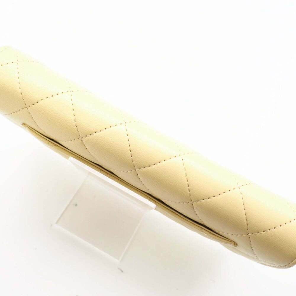 CHANEL Yellow Lambskin Leather Wallet - Picture 5 of 13
